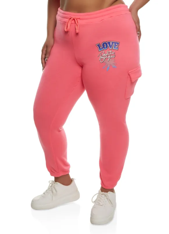 Plus Size Love Graphic Joggers sold by Rainbow