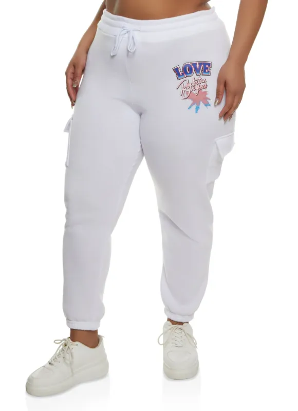 Plus Size Love Graphic Joggers sold by Rainbow