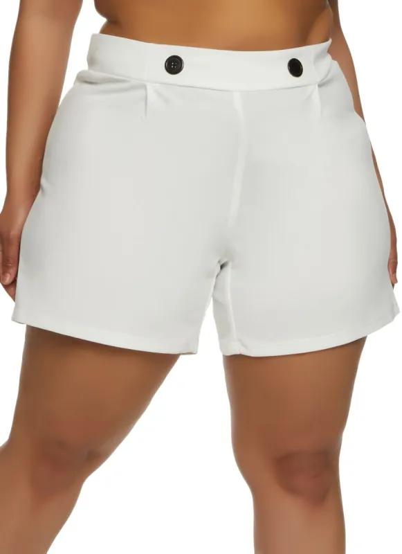 Plus Size Solid Crepe Knit Shorts sold by Rainbow