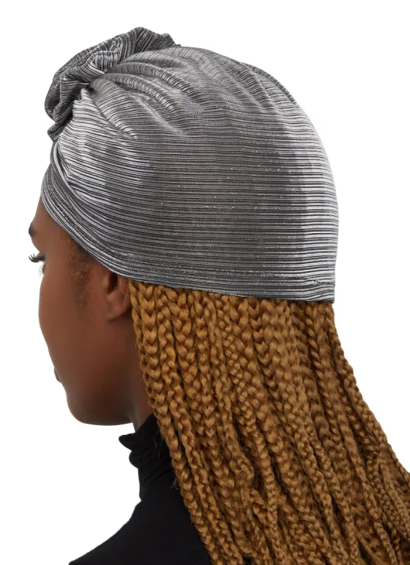 Lurex Flower Turban Head Wrap sold by Rainbow