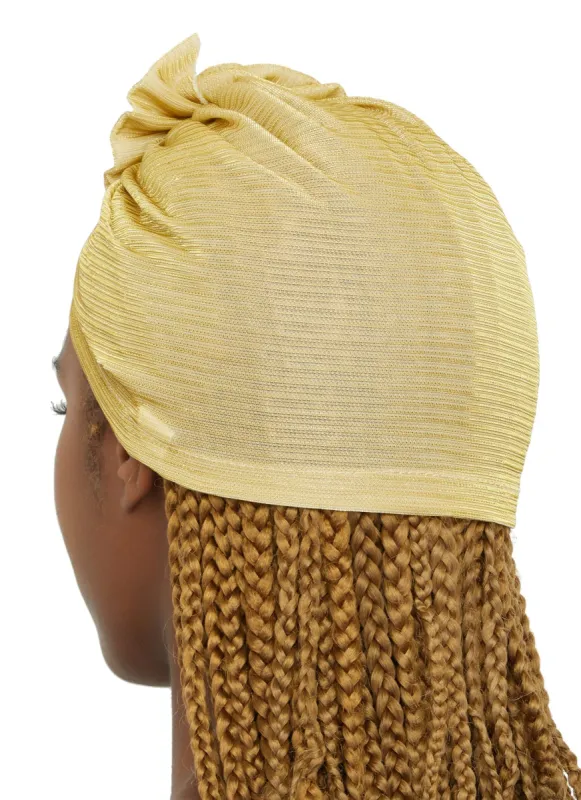 Lurex Flower Turban Head Wrap sold by Rainbow