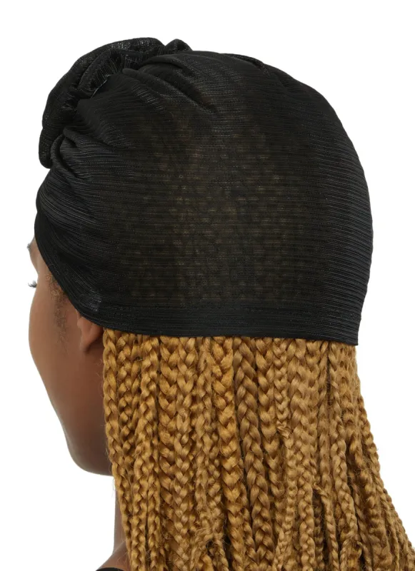 Lurex Flower Turban Head Wrap sold by Rainbow