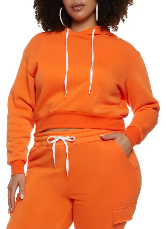 Plus Size Cropped Hoodie sold by Rainbow