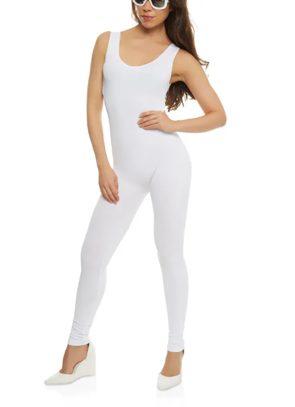 Seamless Ribbed Scoop Neck Catsuit sold by Rainbow