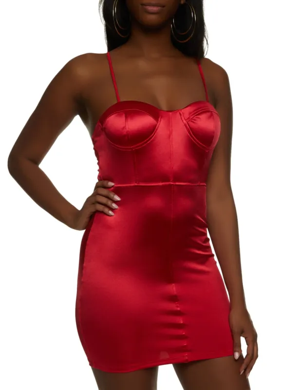 Satin Bustier Mini Dress sold by Rainbow