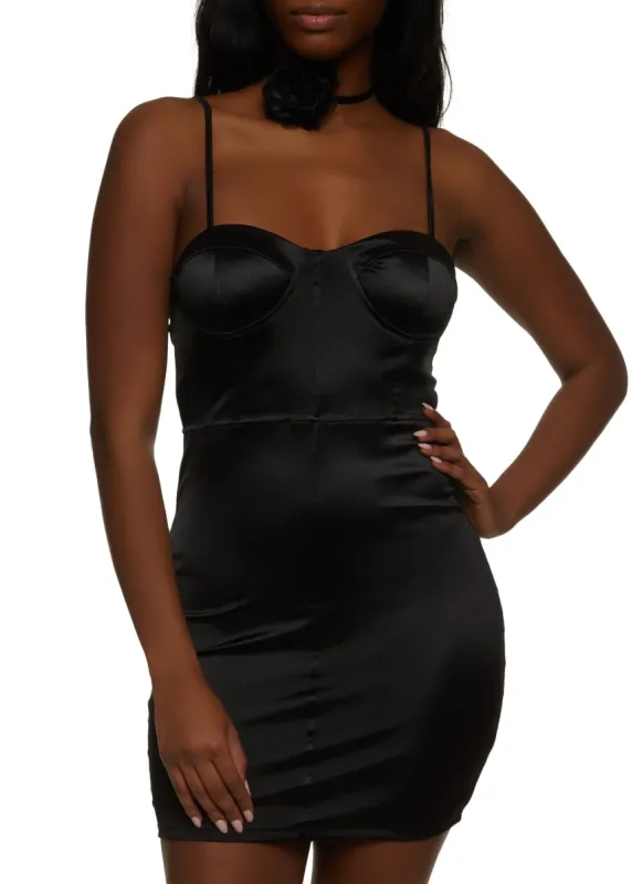 Satin Bustier Mini Dress sold by Rainbow