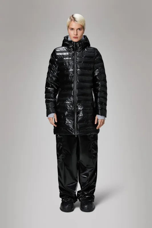 Lohja Long Puffer Curve Jacket made by Rains