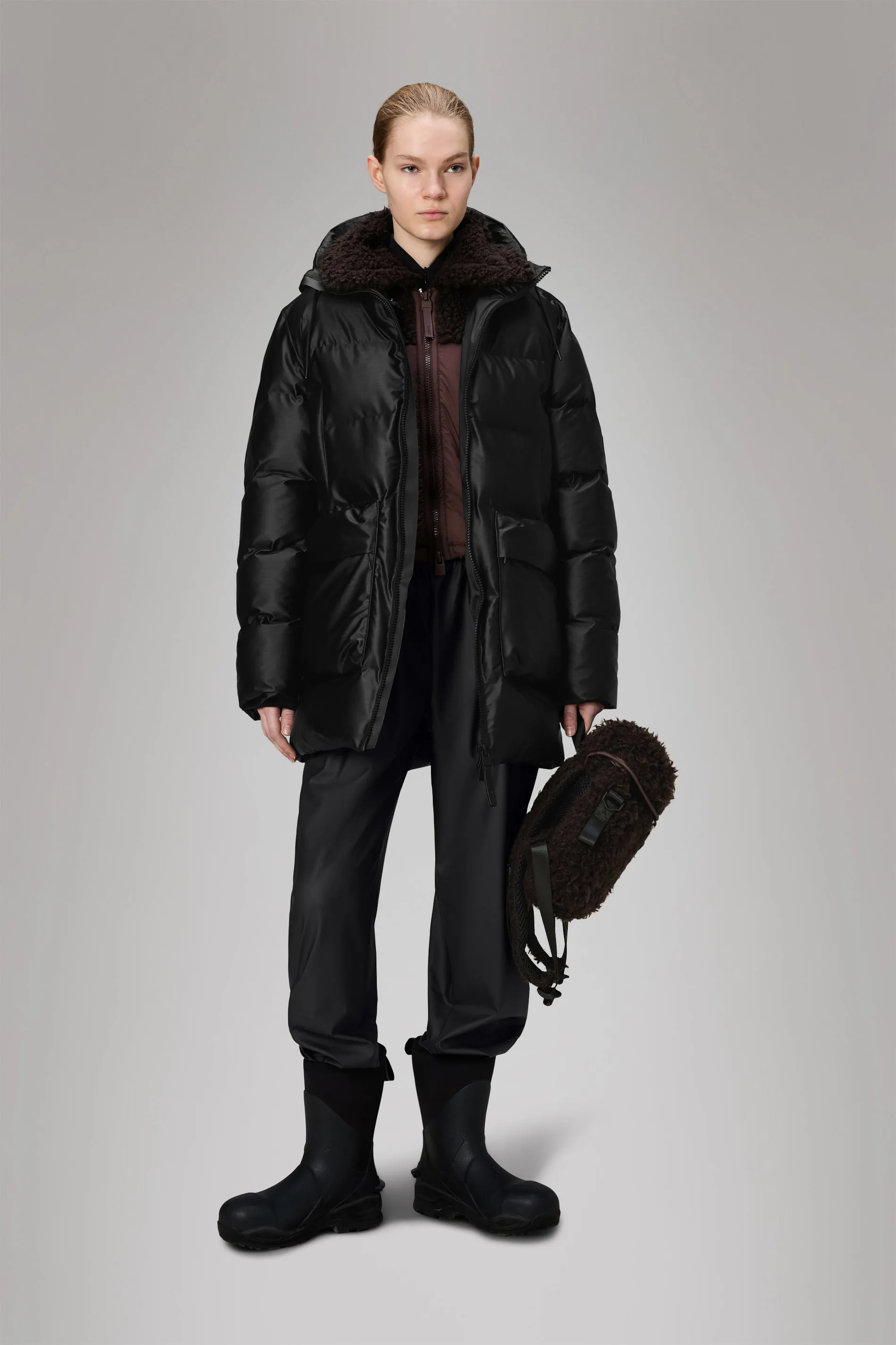 Alta Long Puffer Cargo Jacket sold by Rains product image thumbnail 4