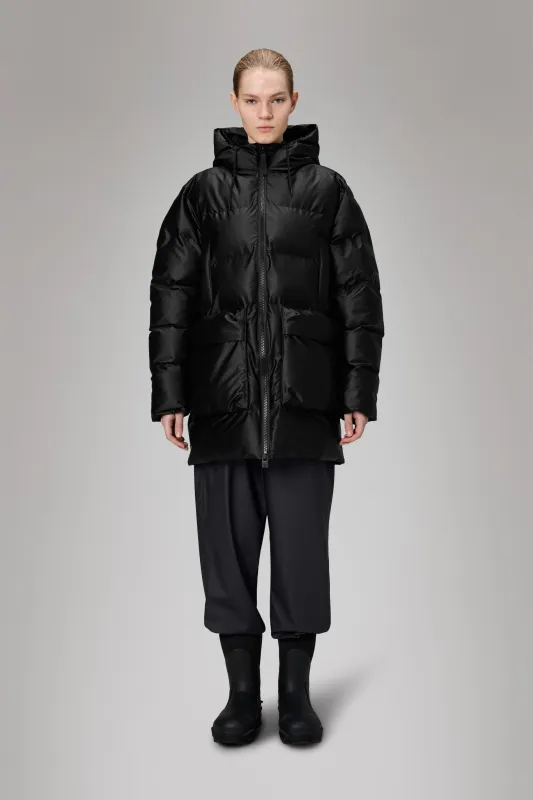 Alta Long Puffer Cargo Jacket sold by Rains