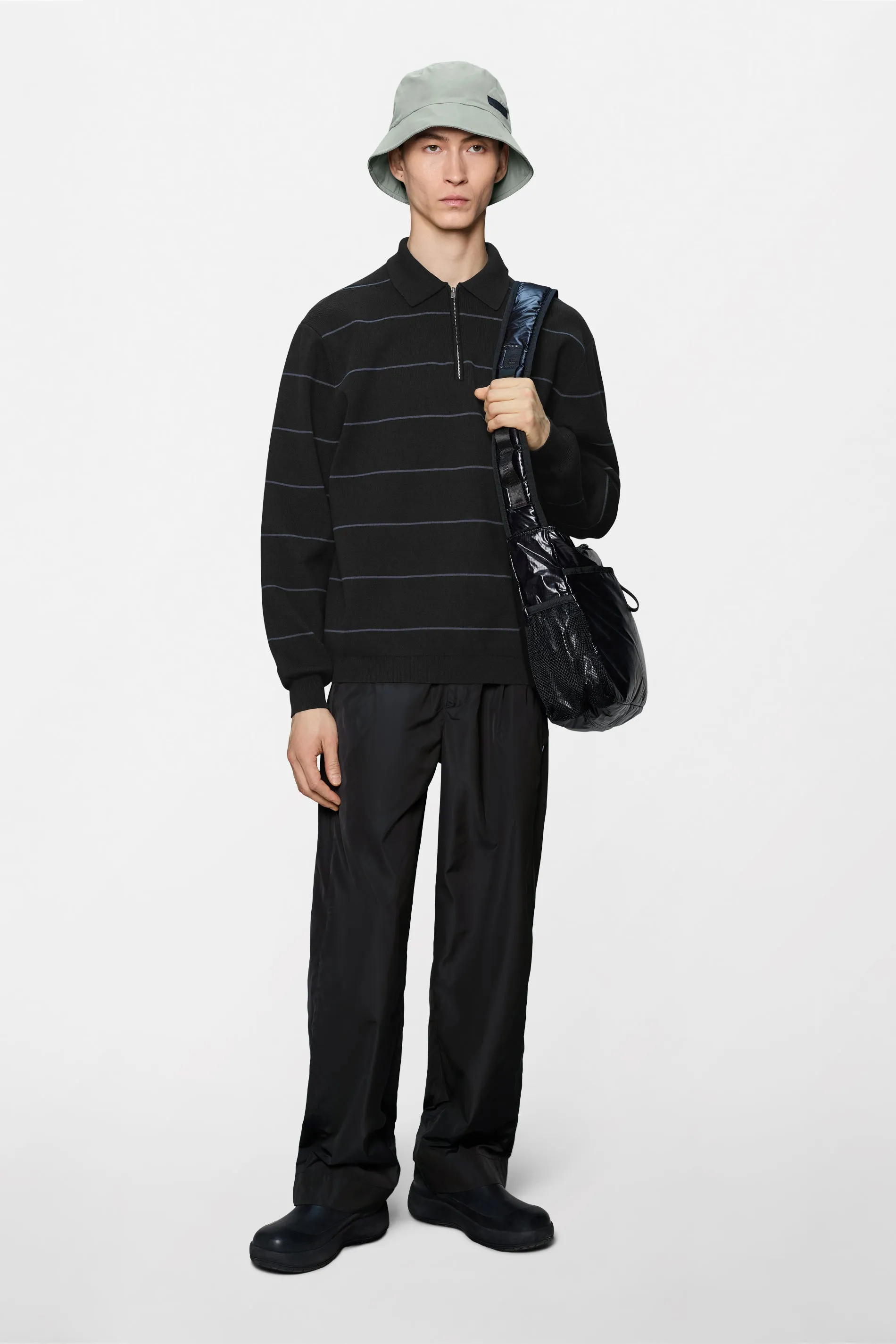 Striped Knit Long Sleeve Polo sold by Rains product image thumbnail 4