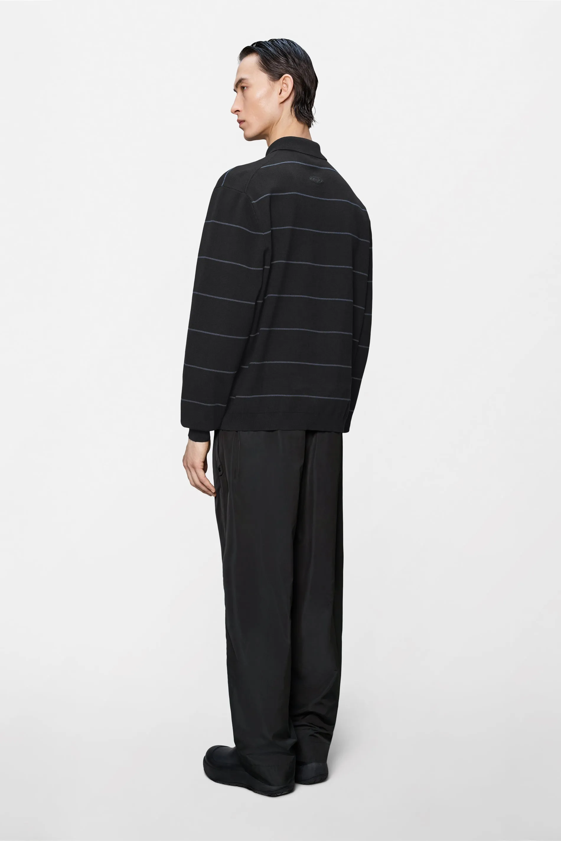 Striped Knit Long Sleeve Polo sold by Rains product image thumbnail 3