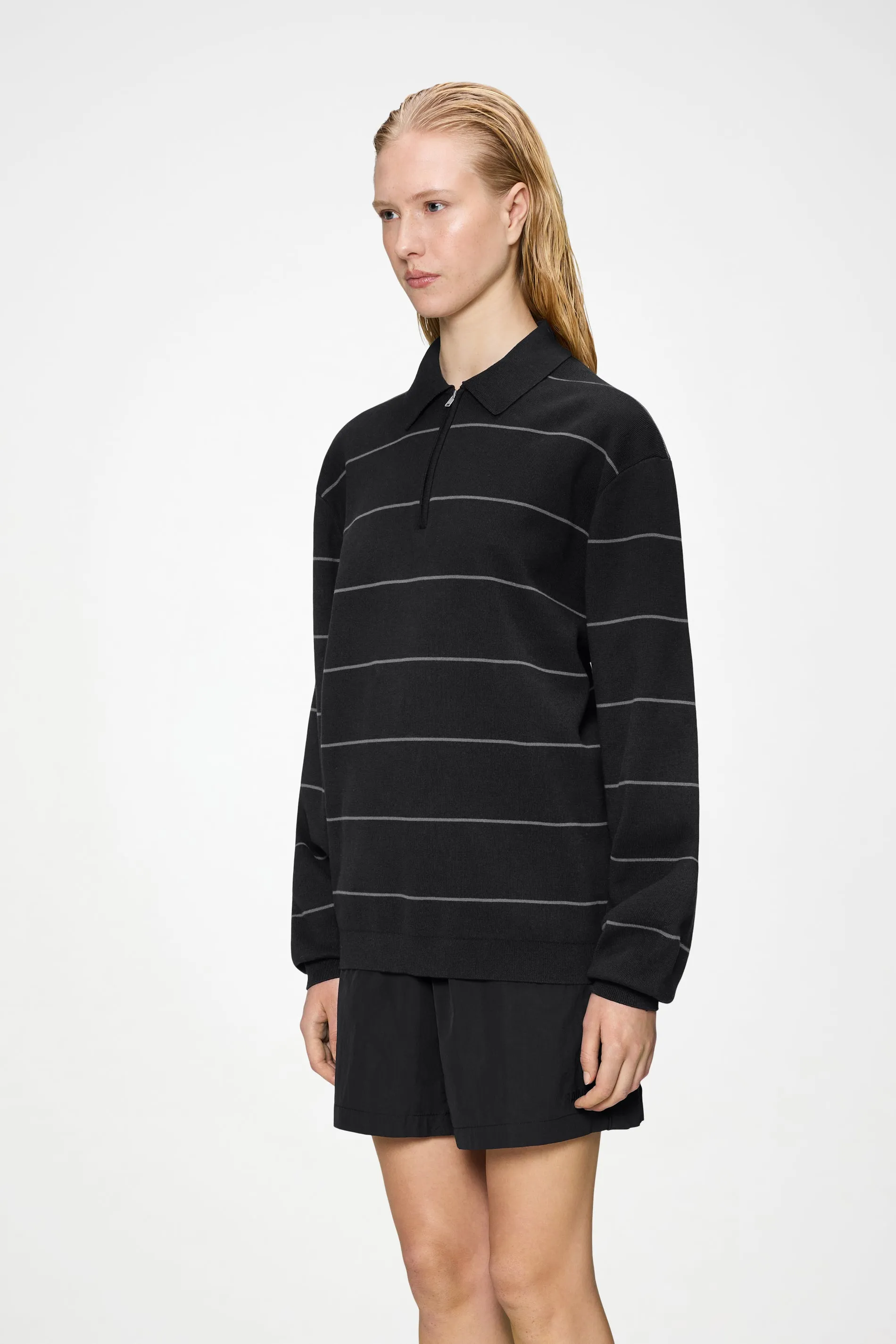 Striped Knit Long Sleeve Polo sold by Rains product image thumbnail 5