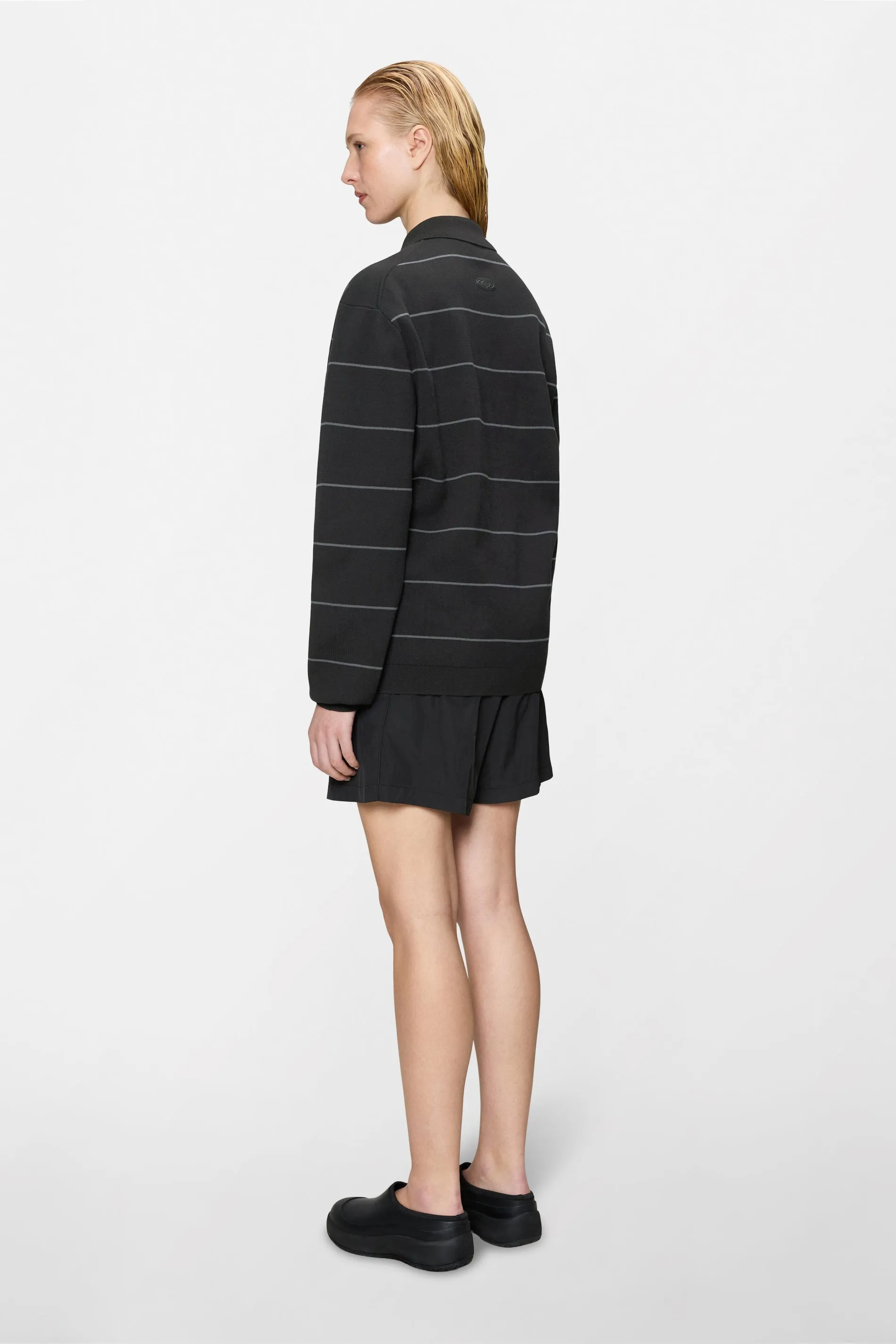 Striped Knit Long Sleeve Polo sold by Rains product image thumbnail 3