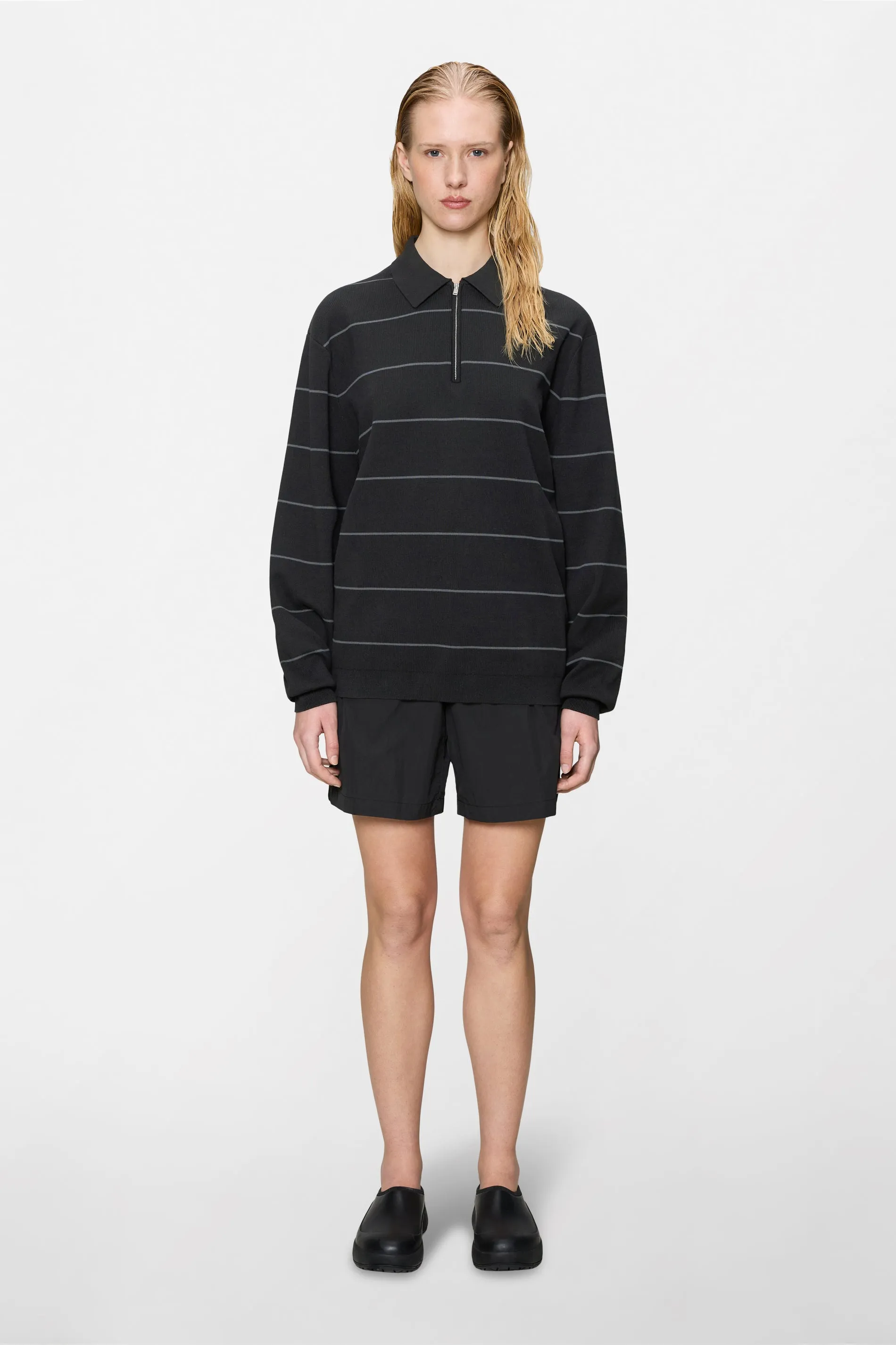 Striped Knit Long Sleeve Polo sold by Rains