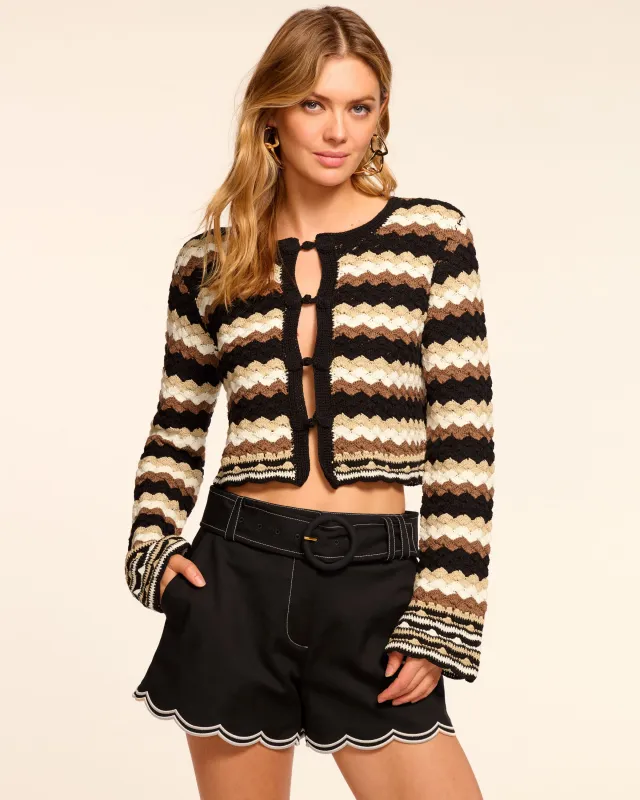 Alanza Cotton Crochet Cardigan Sweater sold by Ramy Brook