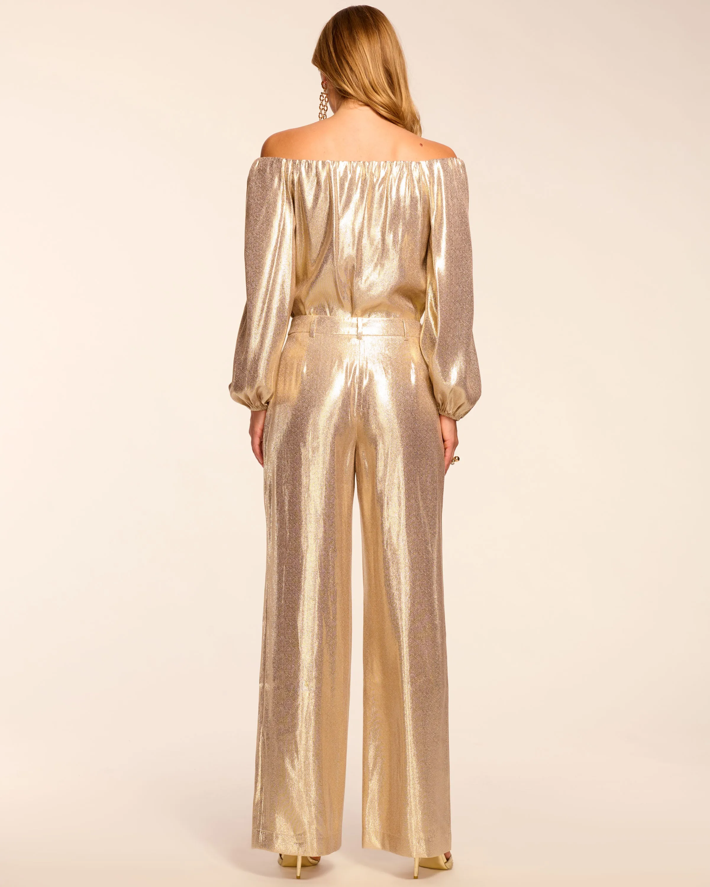 Izzy Silk Lamé Wide Leg Pant sold by Ramy Brook product image thumbnail 4