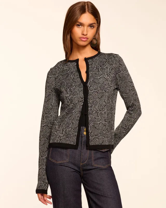 Tricia Metallic Cardigan Sweater made by Ramy Brook