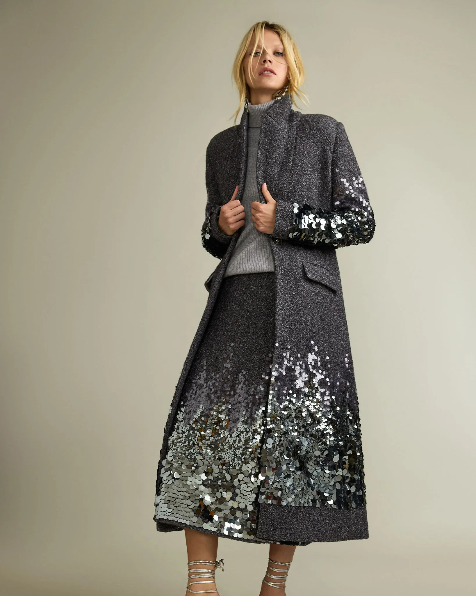 Peter Wool Blend Embellished Midi Skirt sold by Ramy Brook product image thumbnail 5