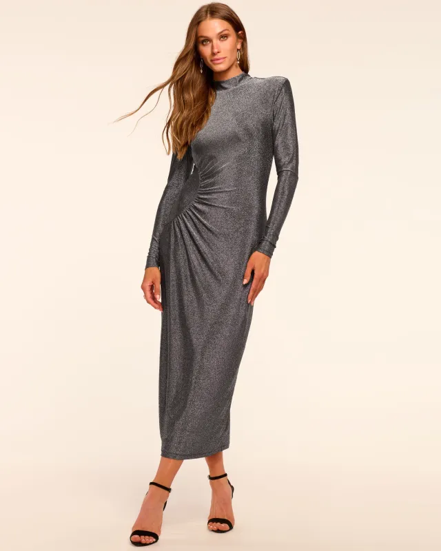 Amarilys Sparkle Knit Mock Neck Midi Dress sold by Ramy Brook