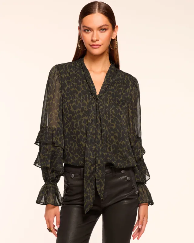 Bonnie V-Neck Long Sleeve Blouse made by Ramy Brook