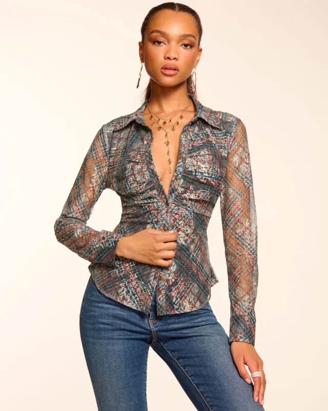 Hamilton Mesh Long Sleeve Top sold by Ramy Brook