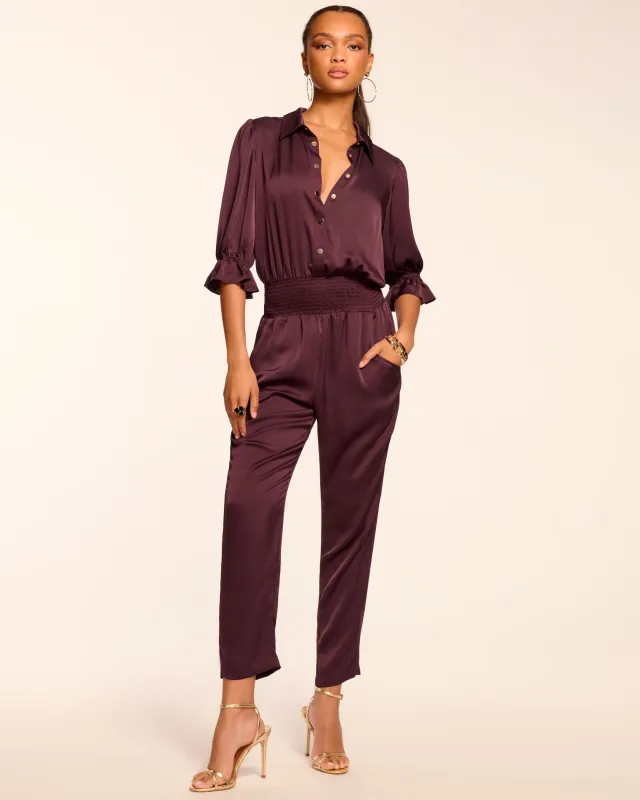 Dina Short Sleeve Button Down Jumpsuit made by Ramy Brook