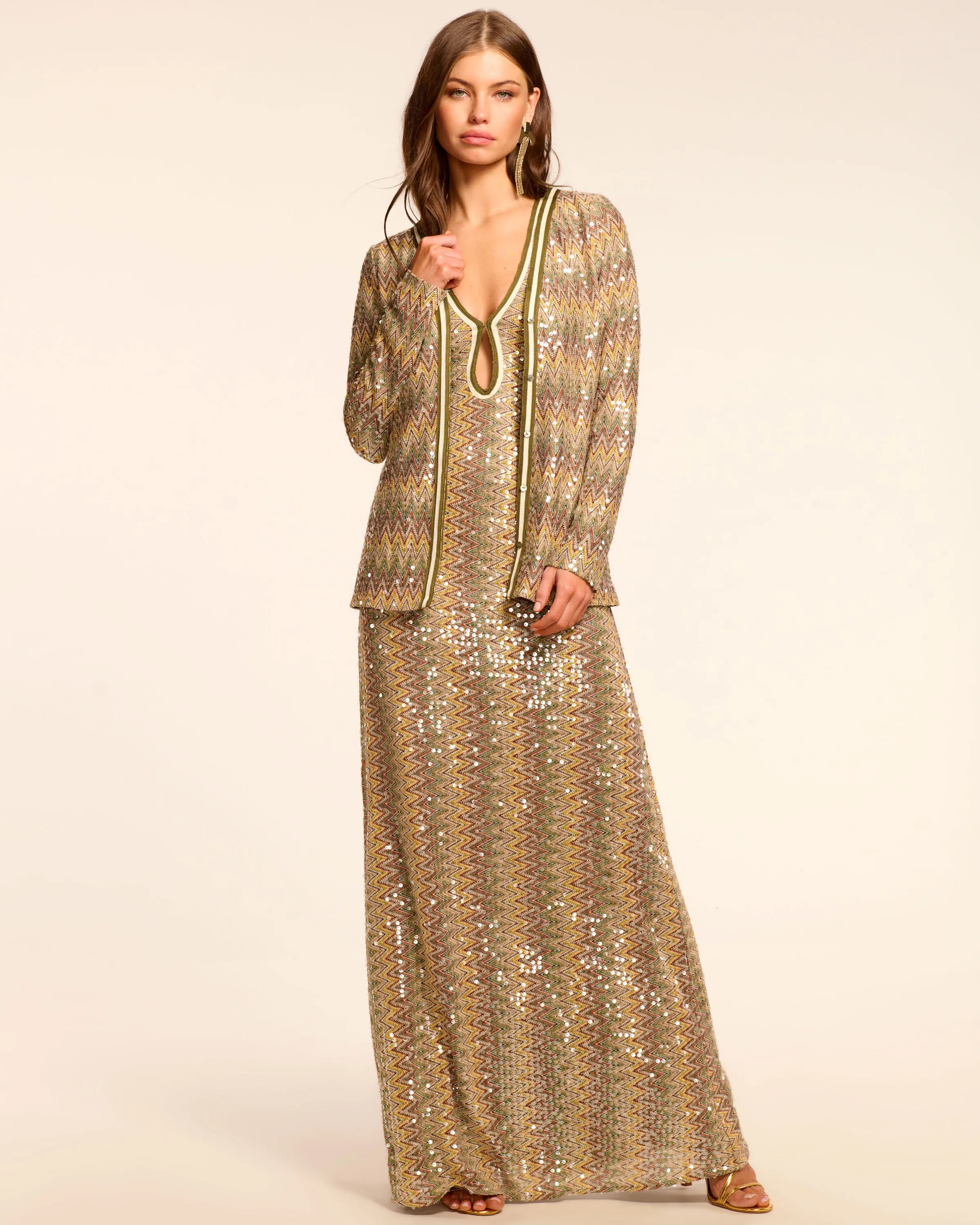 Lilia Chevron Sequin Maxi Dress sold by Ramy Brook product image thumbnail 3