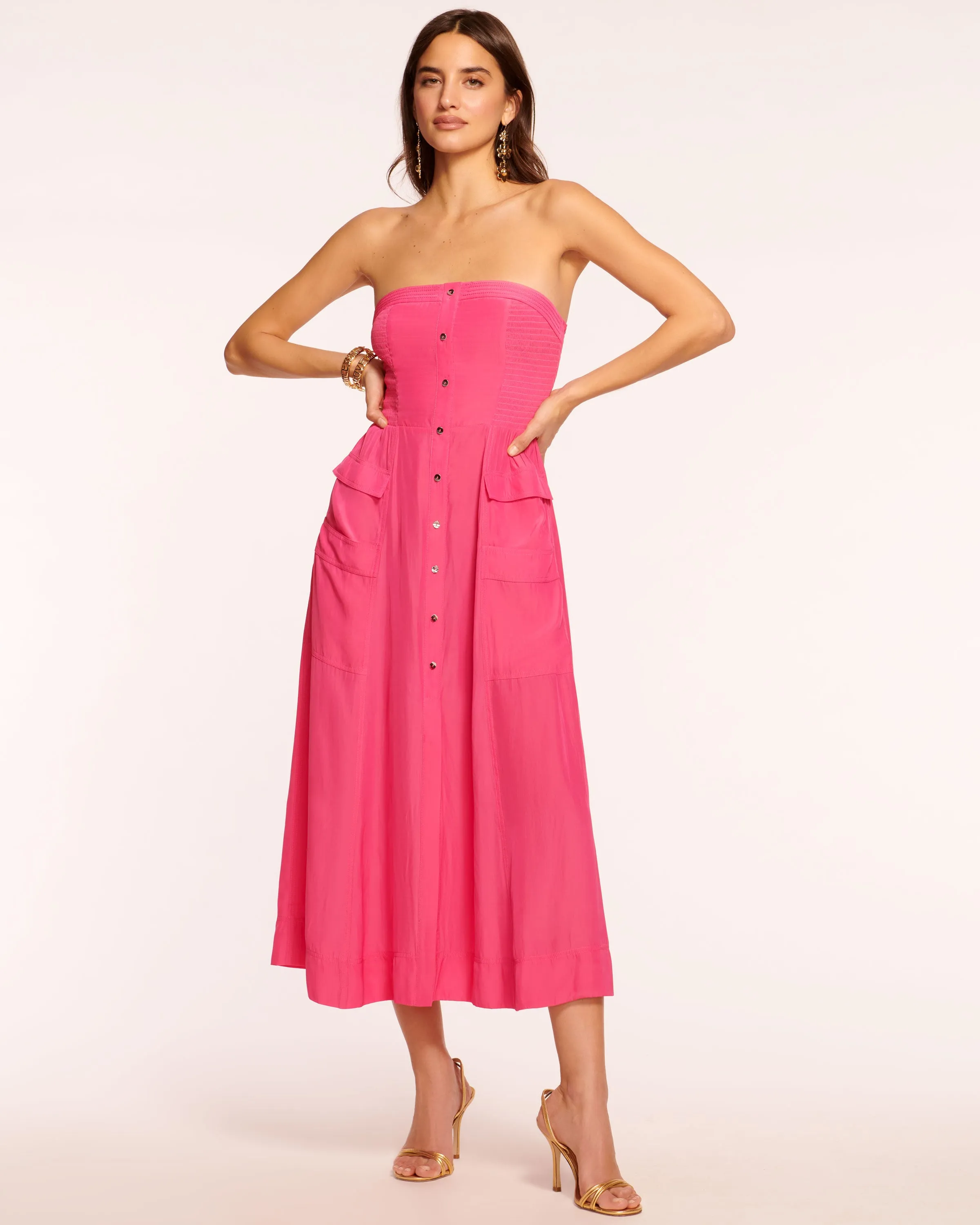 Blair Strapless Smocked Midi Dress sold by Ramy Brook product image thumbnail 2
