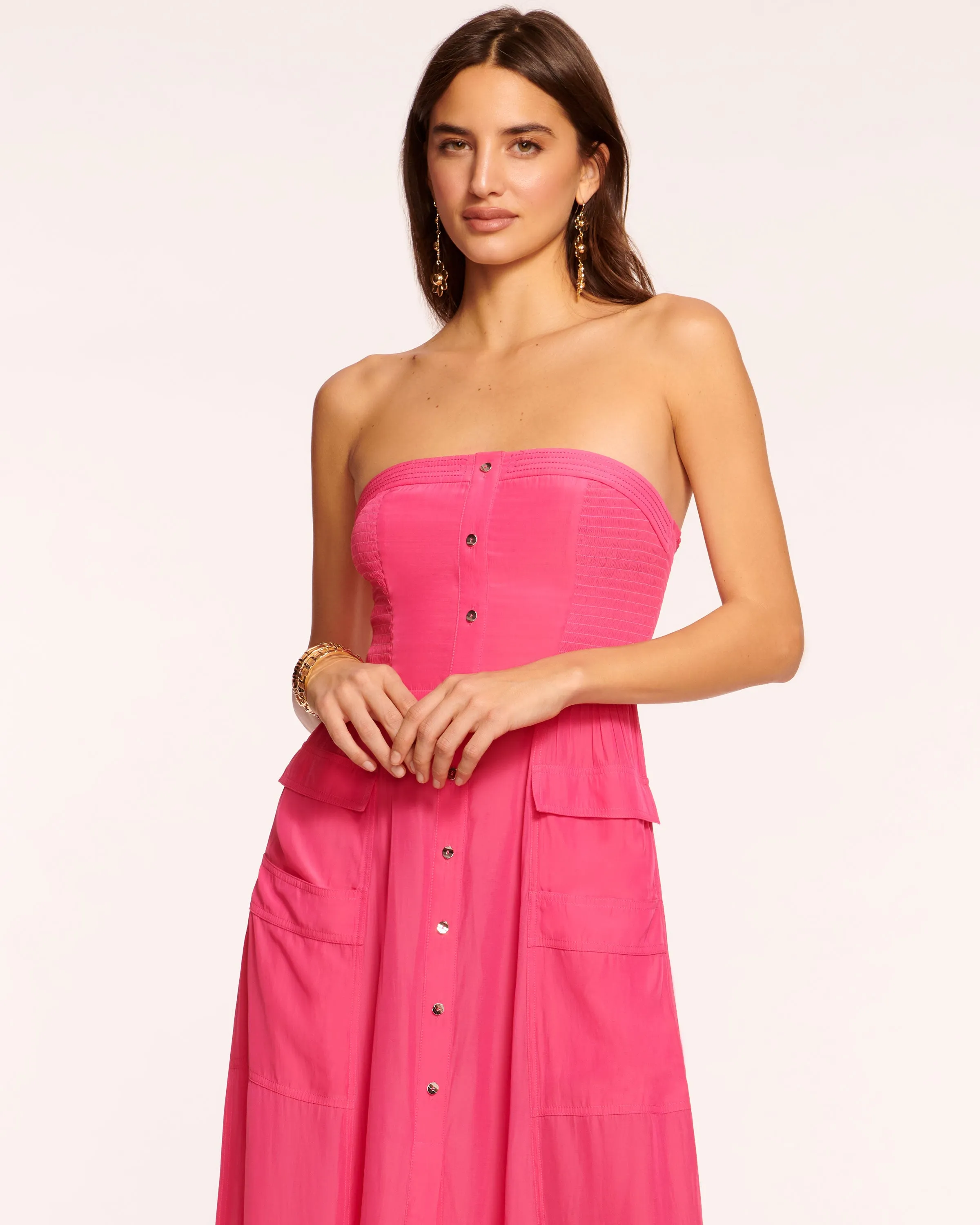 Blair Strapless Smocked Midi Dress sold by Ramy Brook product image thumbnail 3