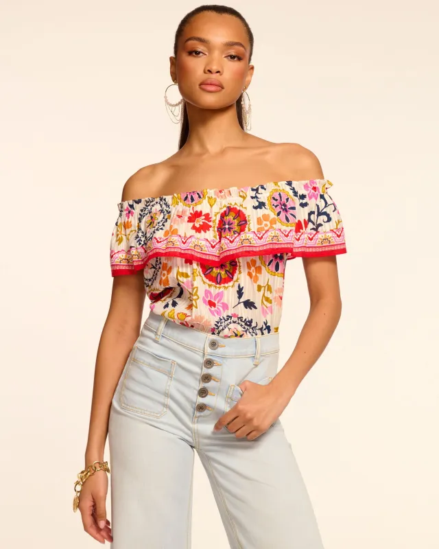 Maia Cotton Off-The-Shoulder Ruffle Blouse sold by Ramy Brook