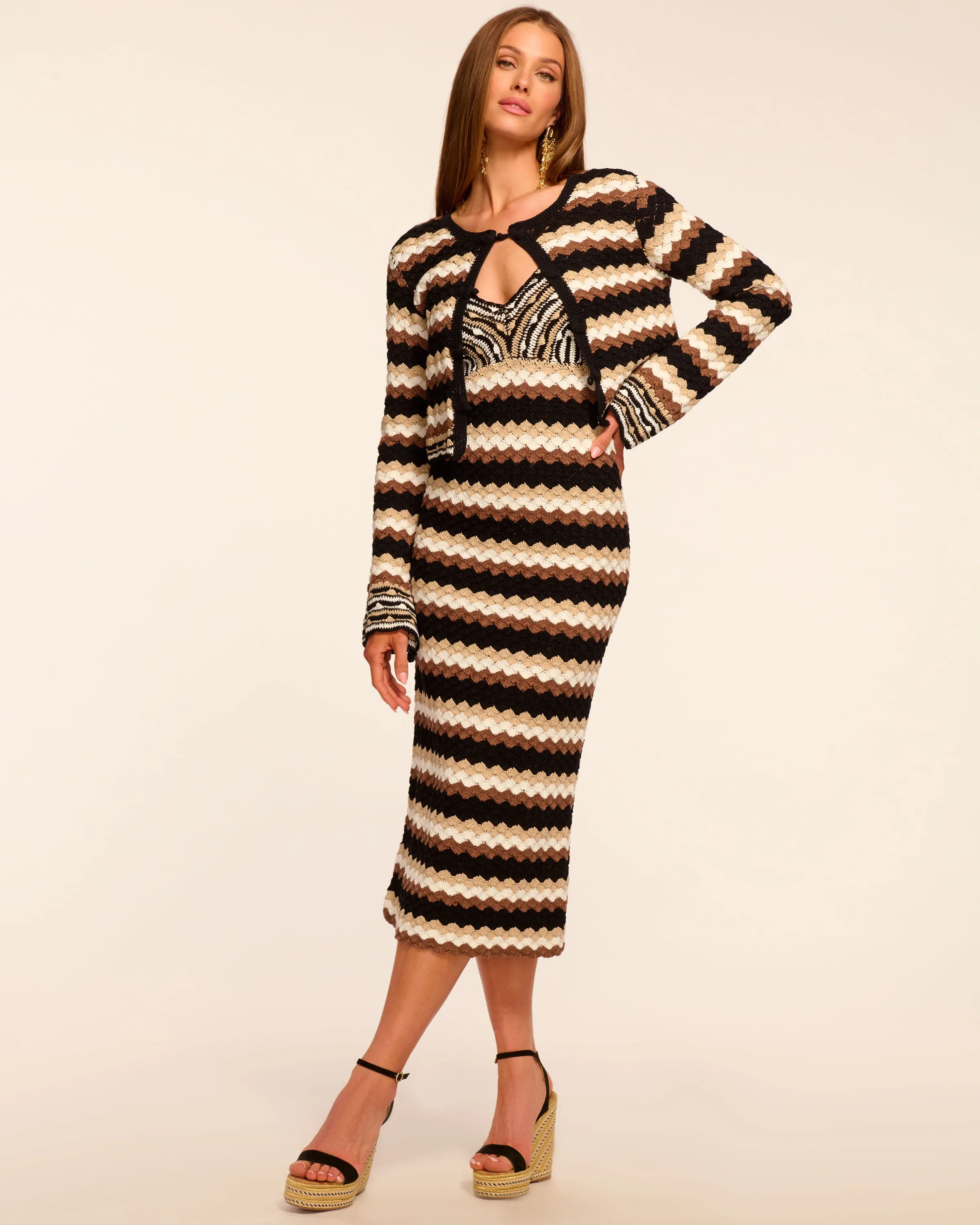 Harlow Cotton Crochet V-Neck Midi Dress sold by Ramy Brook product image thumbnail 2