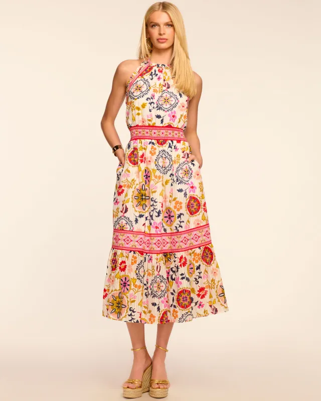 Delia Cotton Smocked Halter Midi Dress sold by Ramy Brook