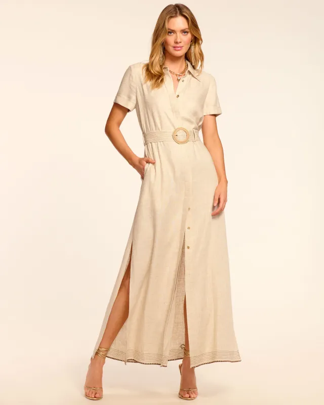 Melina Linen Short Sleeve Maxi Dress sold by Ramy Brook