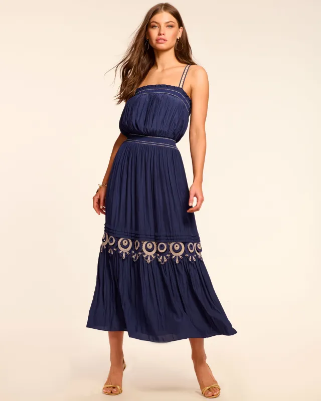 Catalina Sleeveless Smocked Midi Dress sold by Ramy Brook