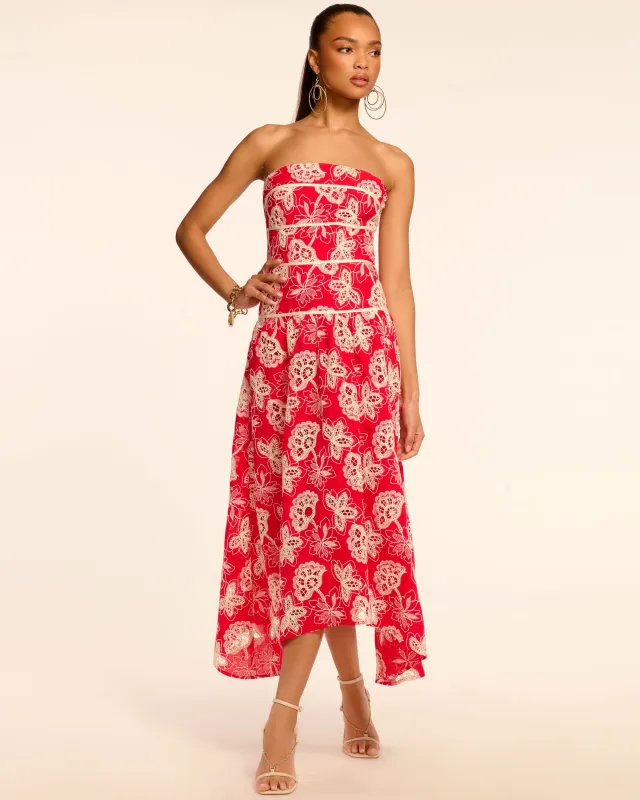 Blanca Strapless Embroidered Maxi Dress sold by Ramy Brook