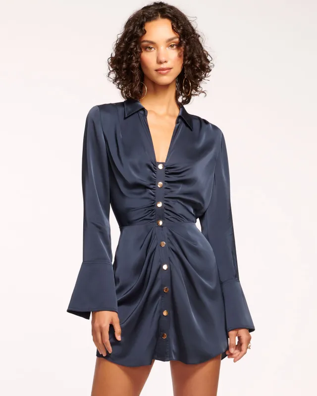 Katelyn Long Sleeve Ruched Mini Dress sold by Ramy Brook