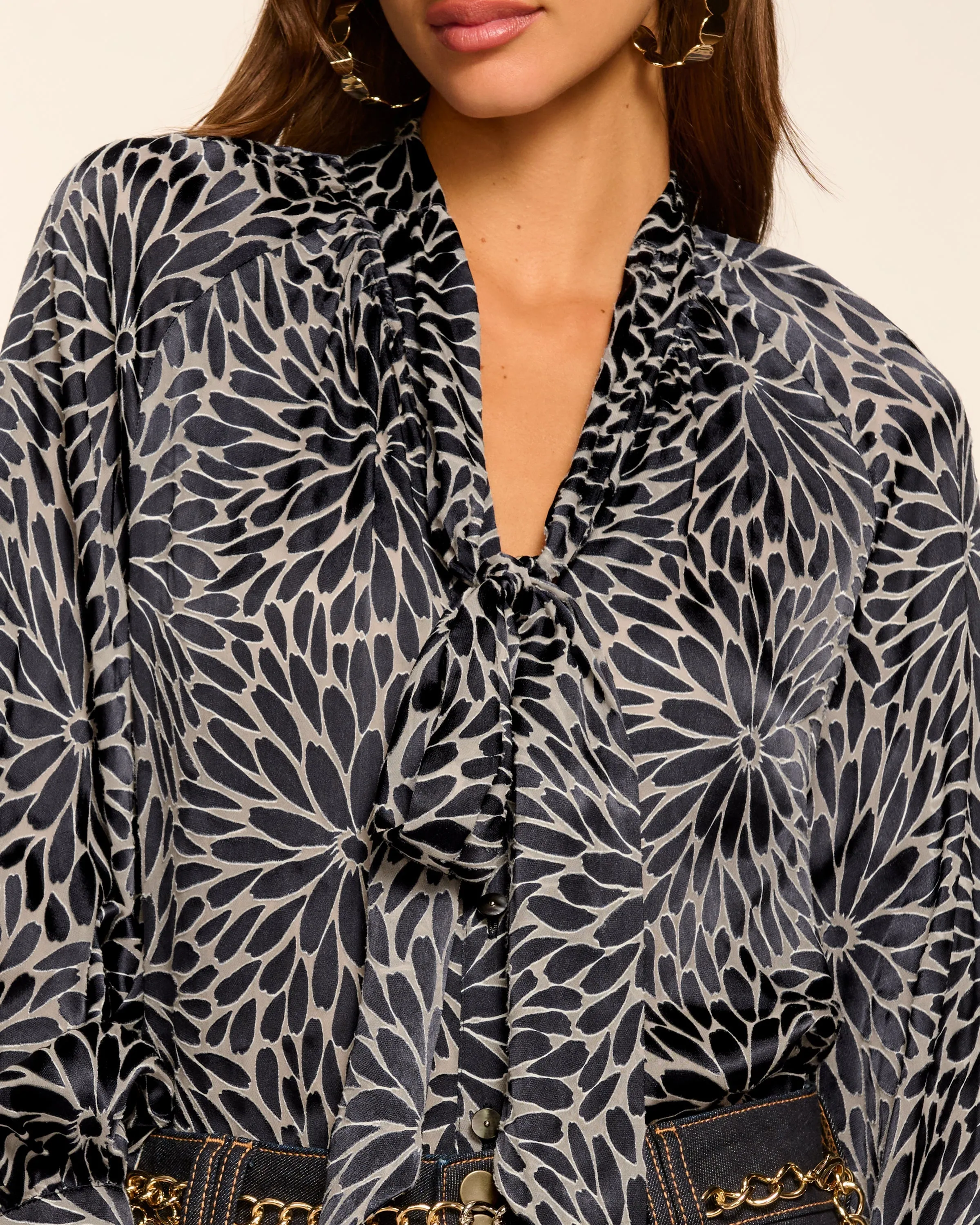 Aura Burnout V-Neck Long Sleeve Blouse sold by Ramy Brook product image thumbnail 2