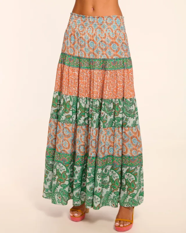 Dorotha Smocked Maxi Skirt sold by Ramy Brook