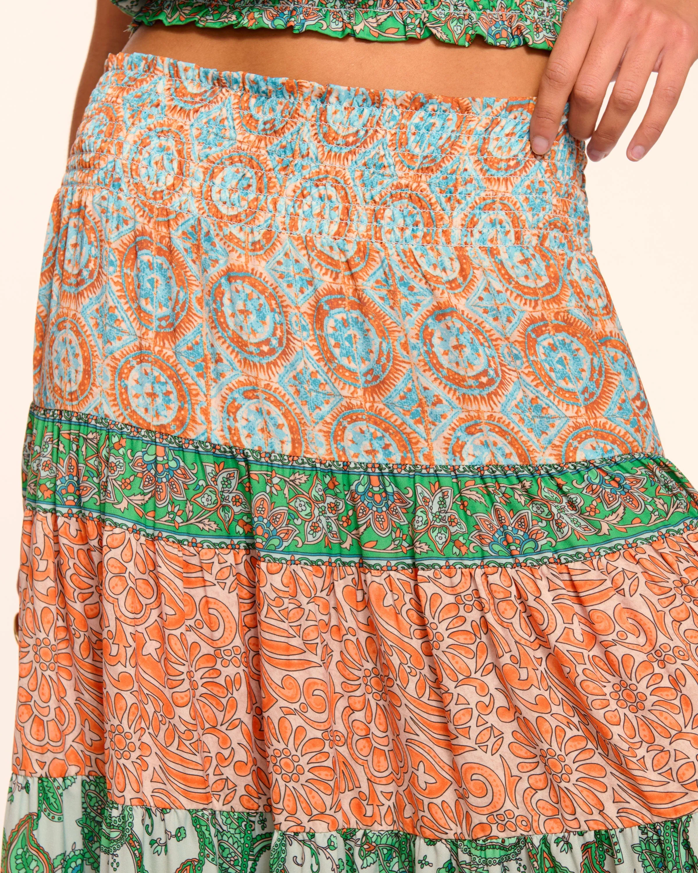 Dorotha Smocked Maxi Skirt sold by Ramy Brook product image thumbnail 3
