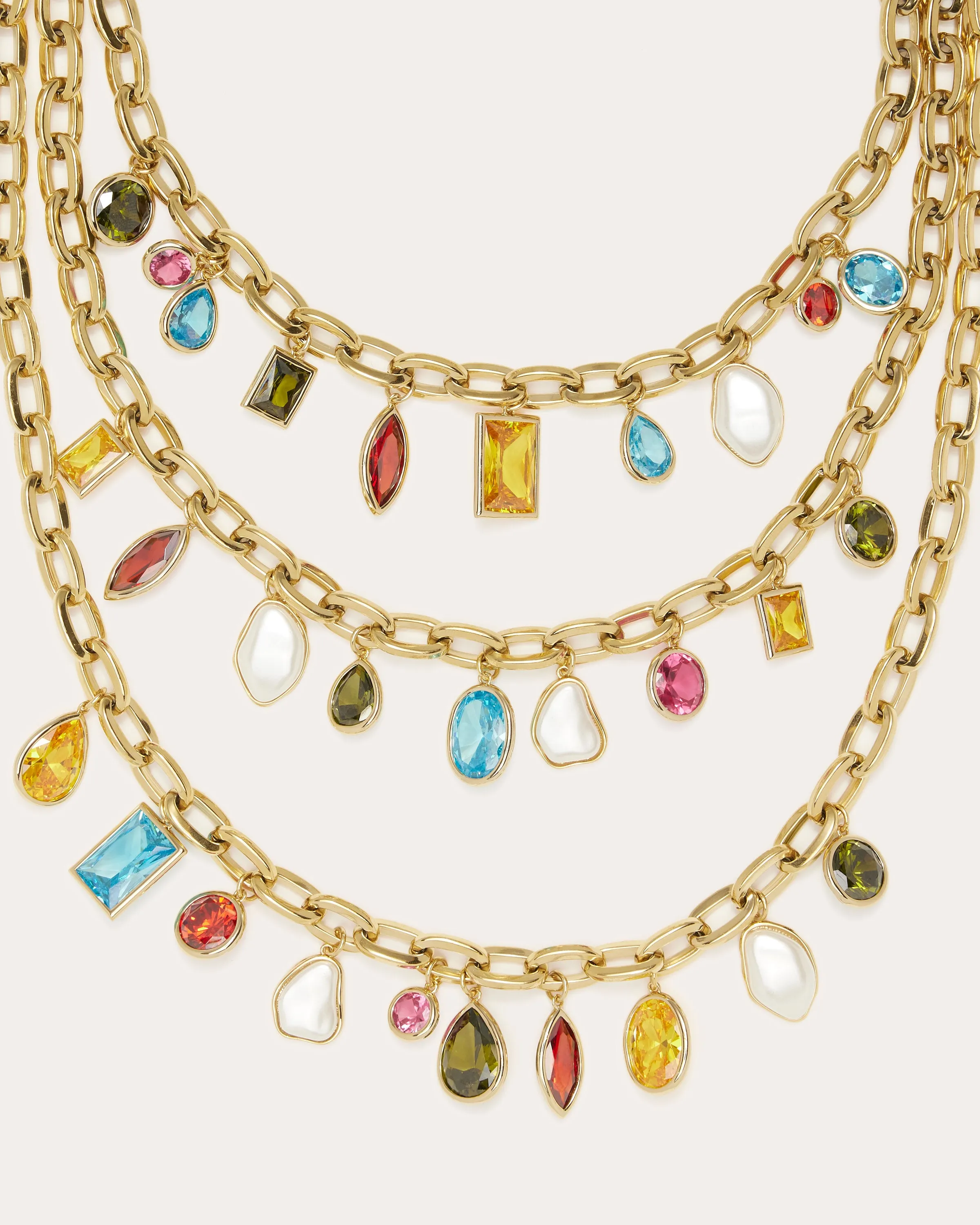 Millie Multicolor Stone Layered Necklace sold by Ramy Brook product image thumbnail 2