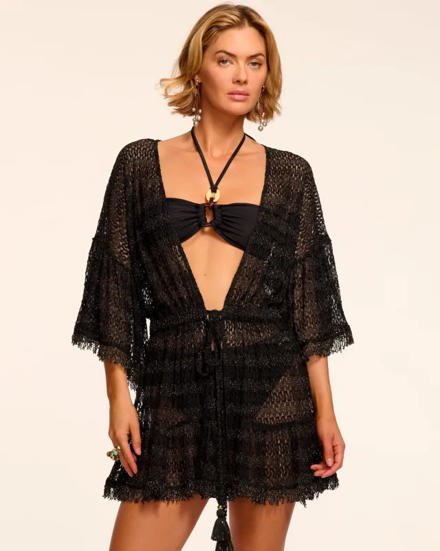 Jewel Lurex Swirl Coverup Mini Dress sold by Ramy Brook