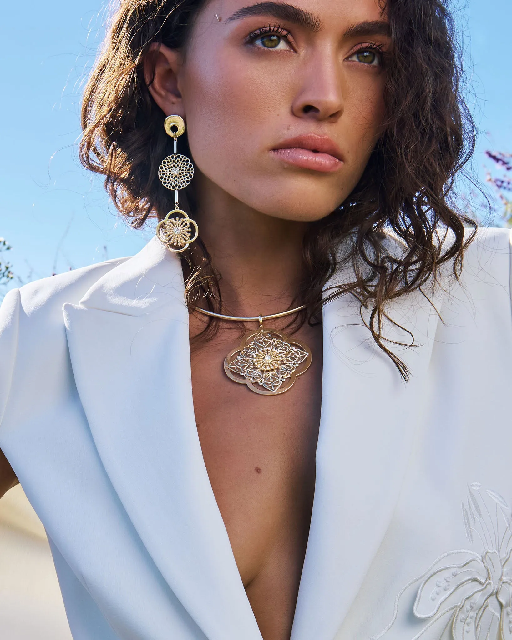 Selina Medallion Statement Earrings sold by Ramy Brook product image thumbnail 4