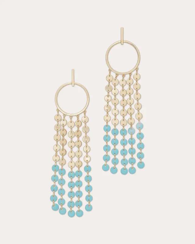 Miraya Enamel Chandelier Earrings sold by Ramy Brook