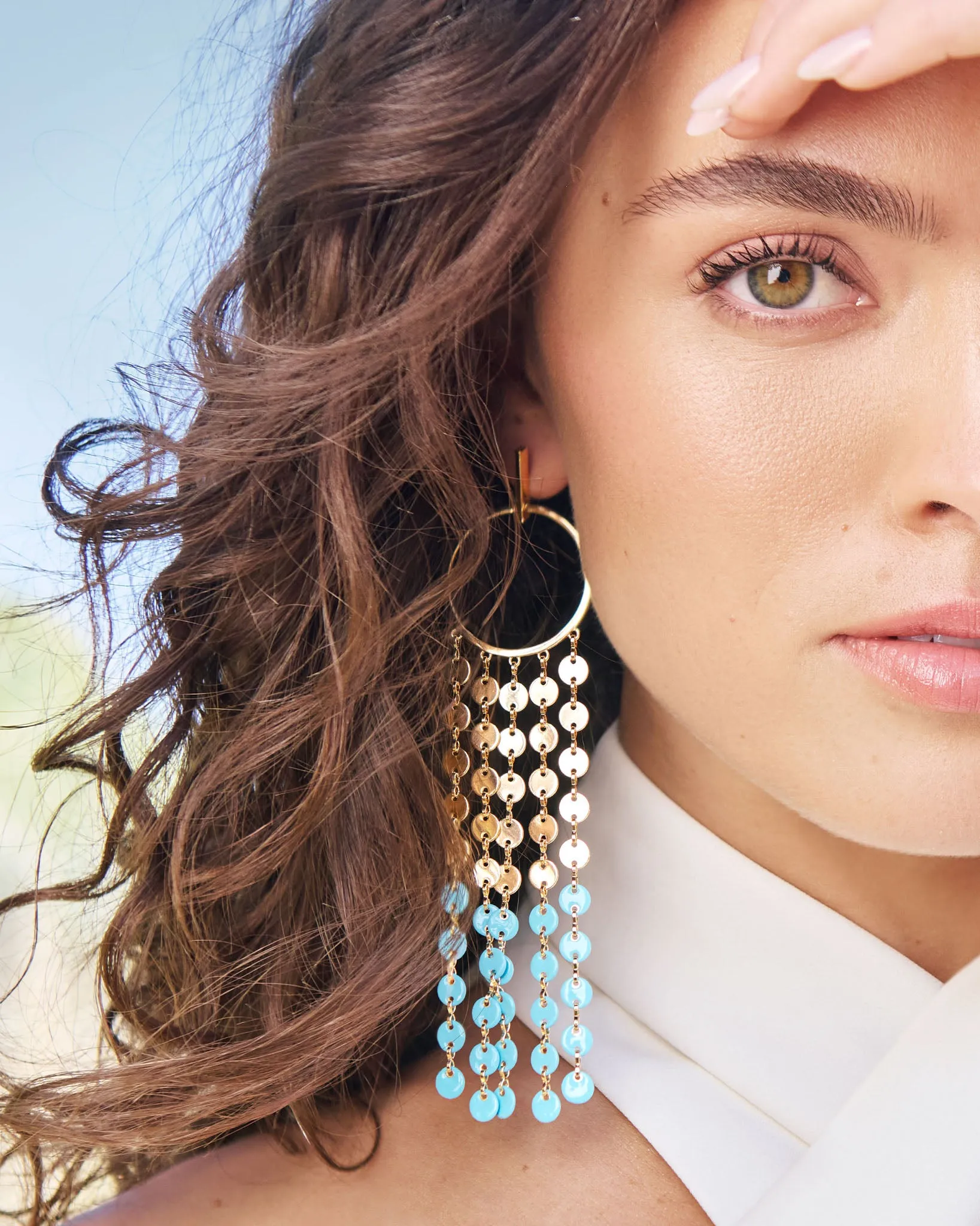 Miraya Enamel Chandelier Earrings sold by Ramy Brook product image thumbnail 4