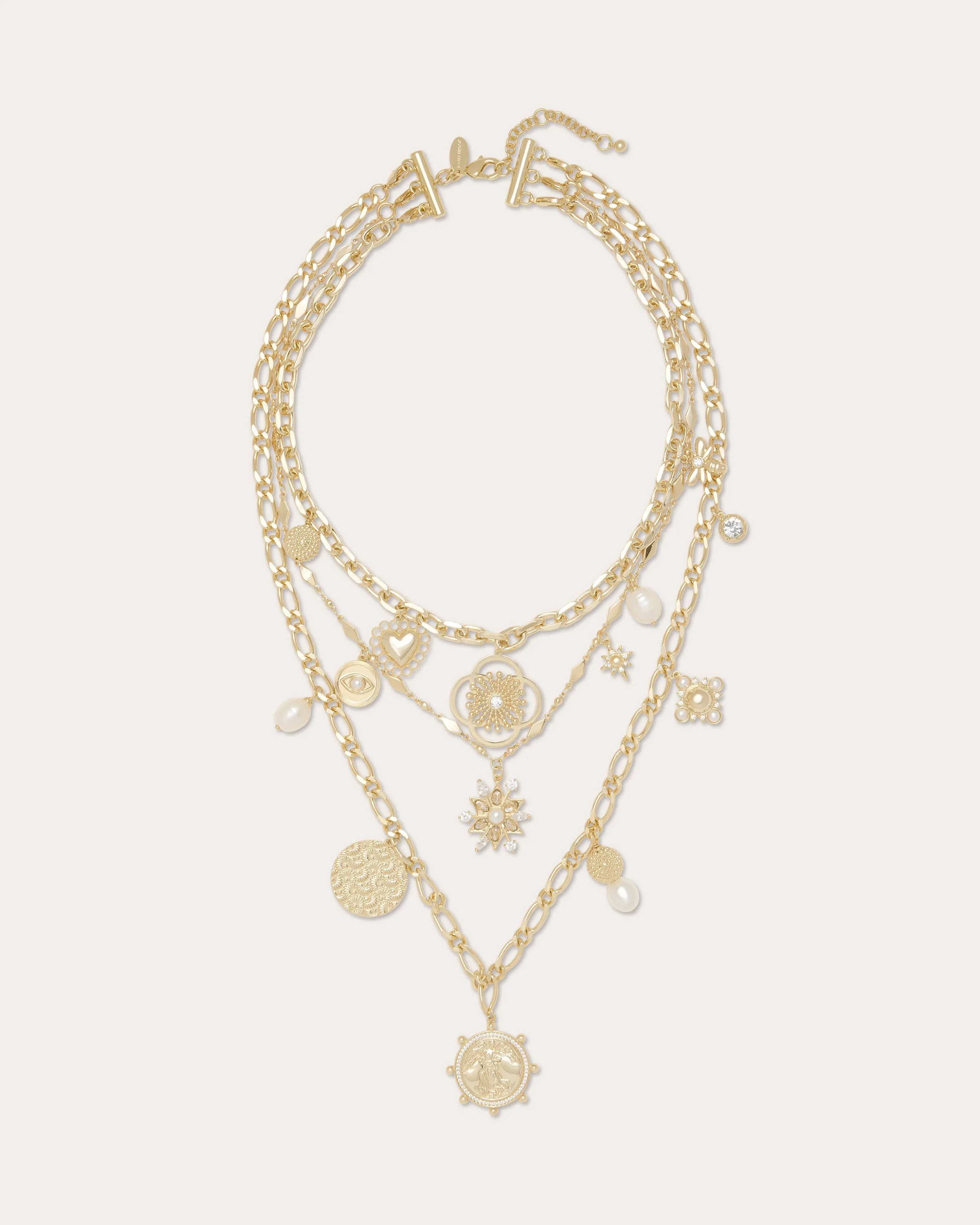 Sara Layered Medallion Charm Necklace sold by Ramy Brook