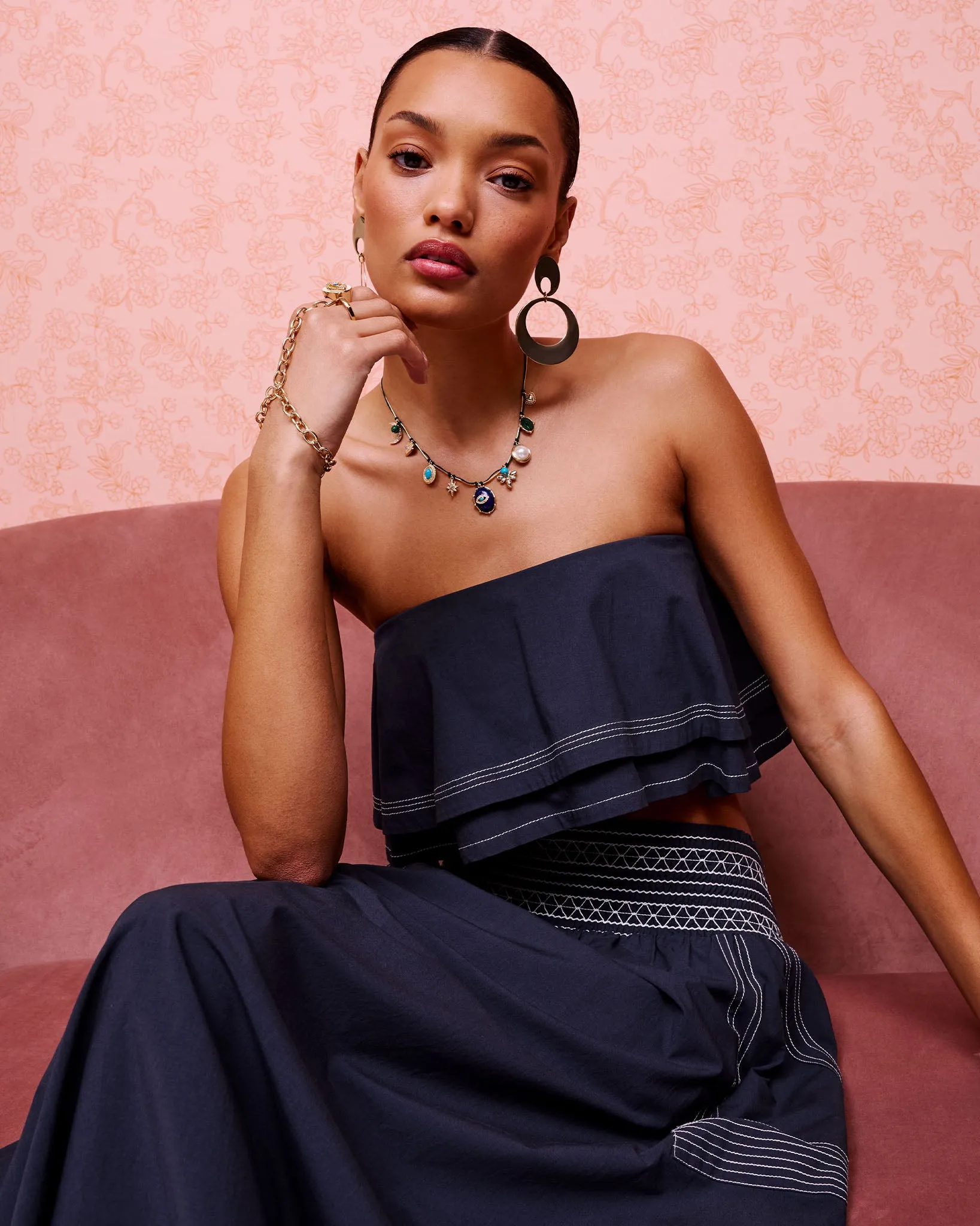 Poppy Cotton Poplin Tiered Crop Top sold by Ramy Brook product image thumbnail 4