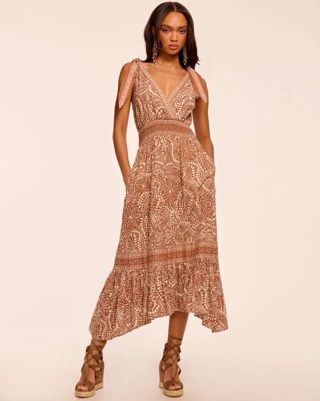 Mariam Smocked Waist Midi Dress made by Ramy Brook