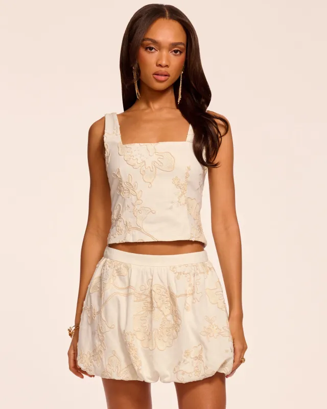 Thalia Floral Embroidered Mini Skirt sold by Ramy Brook