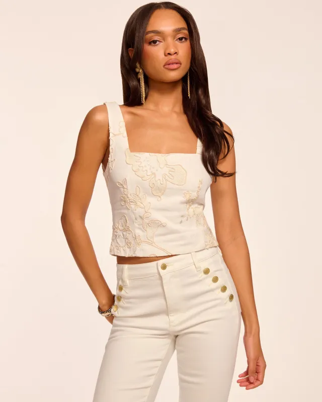 Riley Floral Embroidered Sleeveless Top made by Ramy Brook