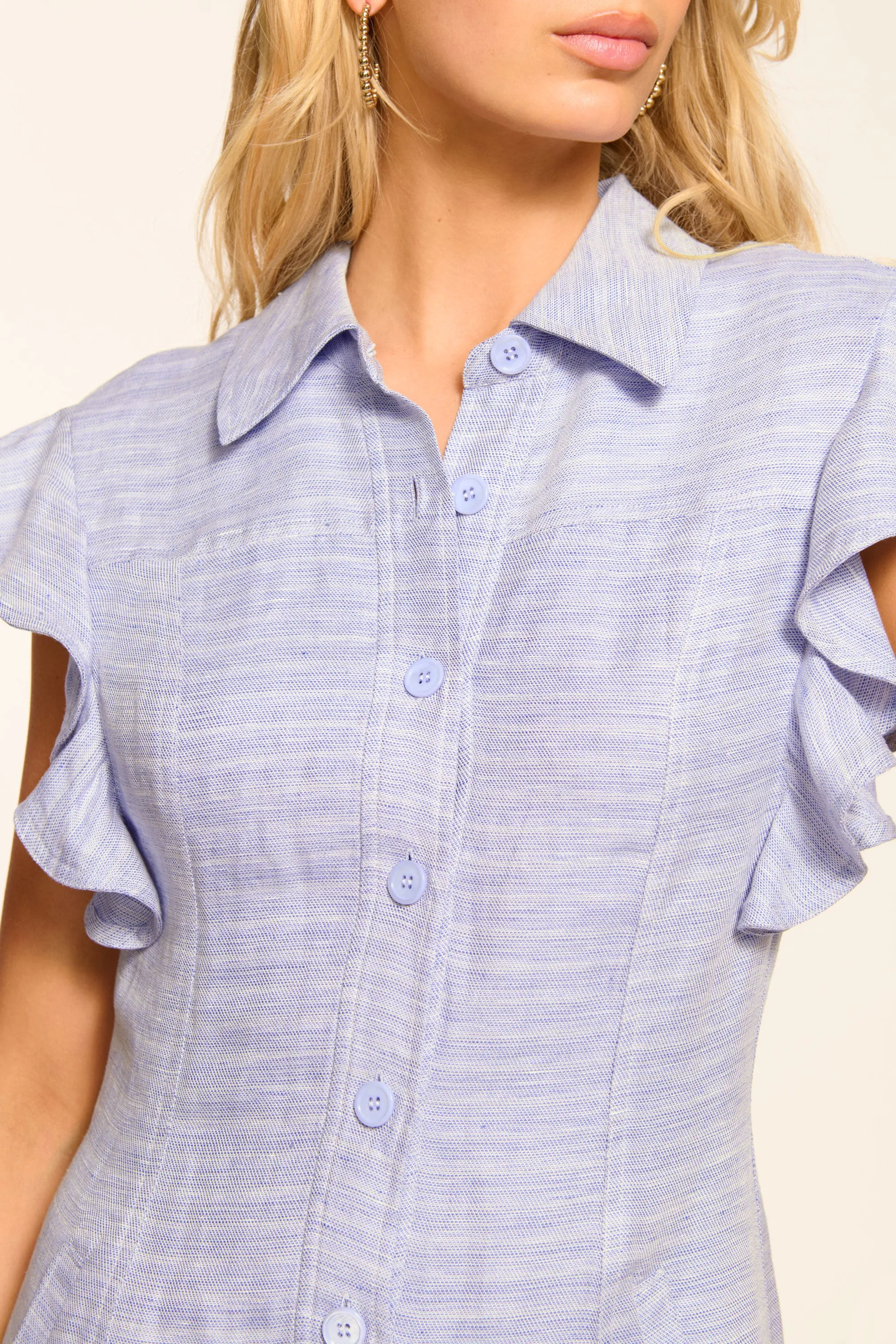 Nikki Textured Linen Short Sleeve Dress sold by Ramy Brook product image thumbnail 3